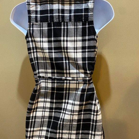 stylish SO black/white casual plaid Shirt Dress size 10 - Picture 5 of 11